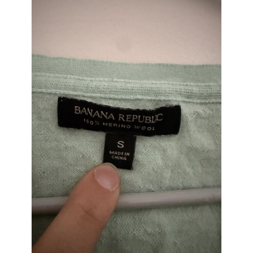 Banana Republic Women's Sweater Size S Light Green 100% Merino Wool Long Sleeve - Picture 2 of 6